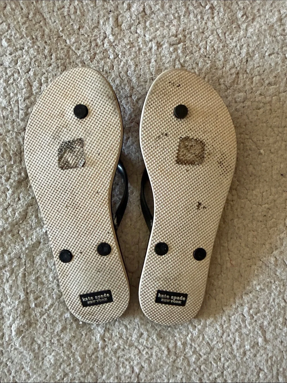 kate spade Black and White Polka Dot Bow Flip Flops Size 11